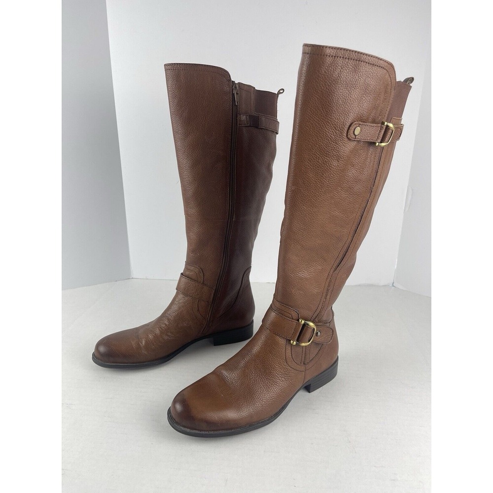 Naturalizer Boots Womens 8 Joylynn Tall Riding Brown Leather N5 Comfort Knee-Hi - Picture 2 of 7